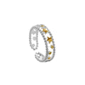 Korean S925 Sterling Silver Temperament Versatile Lovely Star Ring Opening Ring Female Fashion Silver Ornaments