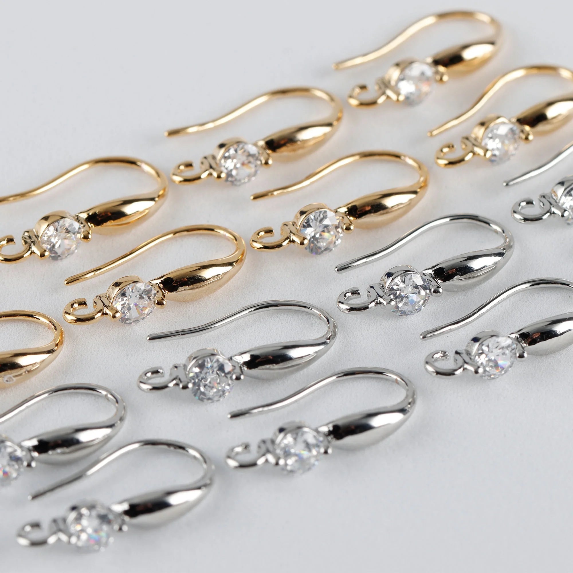 M926  20pcs/lot or 10pcs/lot Jewelry Findings Components18K Gold Plated  Nickel Free Diy Zircon Earrings Copper Hooks