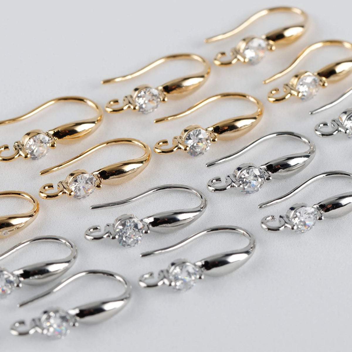 M926 20pcs/lot or 10pcs/lot Jewelry Findings Components18K Gold Plated Nickel Free Diy Zircon Earrings Copper Hooks