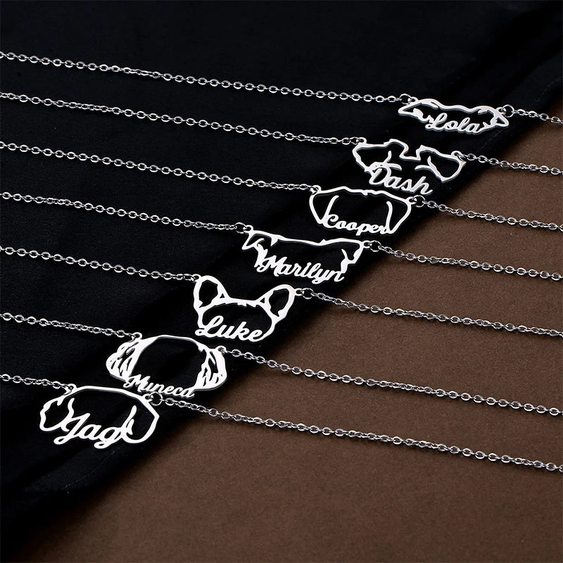 Dog Necklace for Women Personalized Custom Name Choker Necklace Stainless Steel Jewelry Gift