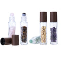Empty Gemstone Perfume Roll on Bottle 1/3oz 10ml Transparent Refillable Glass Essential Oil Roller Bottle