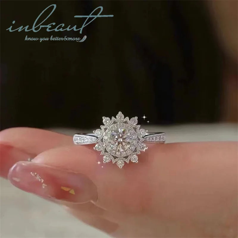 New Arrival Silver 925 Original Brilliant Cut 1 Carat Diamond Test Past Sparkling D Color Moissanite Ring Real Gemstone Jewelry