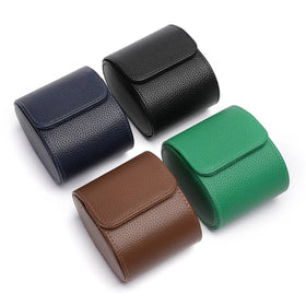 Custom logo Luxury PU Leather Watch Rolls Packaging Box Wholesale Wrist Watch Storage Box Singe Watch Case