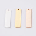 Stainless Steel Gold Plated 10*40mm Rectangle Plain Bar DIY Jewelry Findings