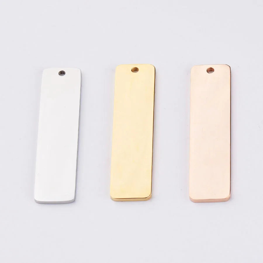 Stainless Steel Gold Plated 10*40mm Rectangle Plain Bar DIY Jewelry Findings