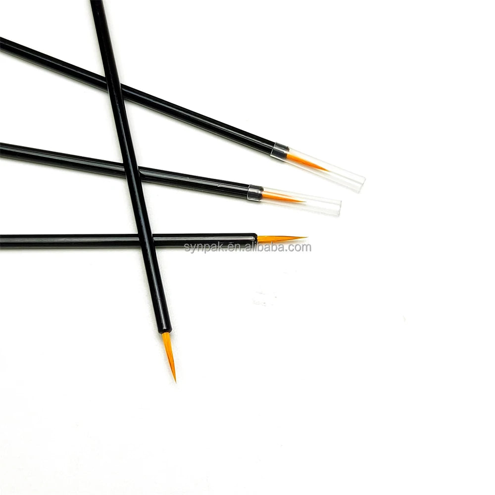Custom Disposable Lip Liner Stick Black Eyeliner Pencil White/Orange Brush Head Detail Applicator Cosmetic Plastic Packaging