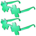 St. Patrick's Day Green Clover Glasses New Irish Holiday Plastic Shamrock Glasses Heart Shaped Glasses Photo Props