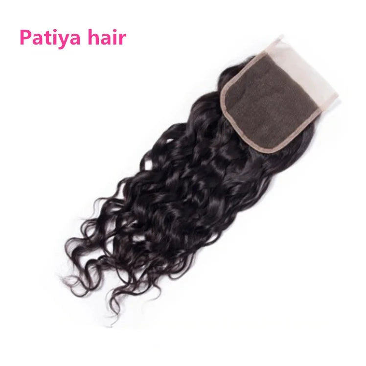 Dubai Wholesale Market Transparent Lace Toupee 4*4 Vietnamese Hair Swiss Lace Topper Water Wave Human Hair HD Lace Closures
