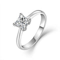 Custom Square Cut Moissanite 925 Sterling Silver Engagement Ring Luxury Wedding Jewellery for Women with 4 Prong Setting