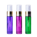 Wholesale pink Purple Green Hair Oil Spray Bottle 10ml Skincare Gold Black Top Glass Perfume Spray Bottle