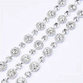 Wholesale Crystal Rhinestone Trim Chain Silver Back Glass Clean Sew-On Technique Bridal Wedding Dress Decoration Metal