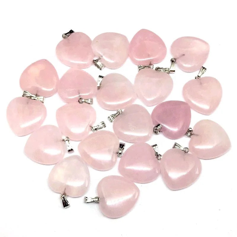 Natural Stone Bead Heart Charm Pendants 20 mm Hand Made  for DIY Jewelry Making Woman Bracelet Neckla Gifts Decoration