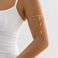 Elegant Open Long Tassels Upper Arm Bracelet for Women Trendy Lady Charms Cuff Bangle Accessories 2025 Fashion Jewelry Girl Gift