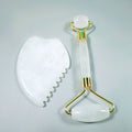 DIY 2023 Crystal Hot Sales Skin Care Tools Custom 100% Natural Crystal Facial Face White Jade Roller Gua Sha Jade Roller