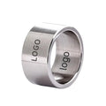 ShuoyeW 12MM Stainless Steel Steel Ring Silver Black Gold Sand Matte Brushed Basic Stainless Steel Ring Finger Ring 415
