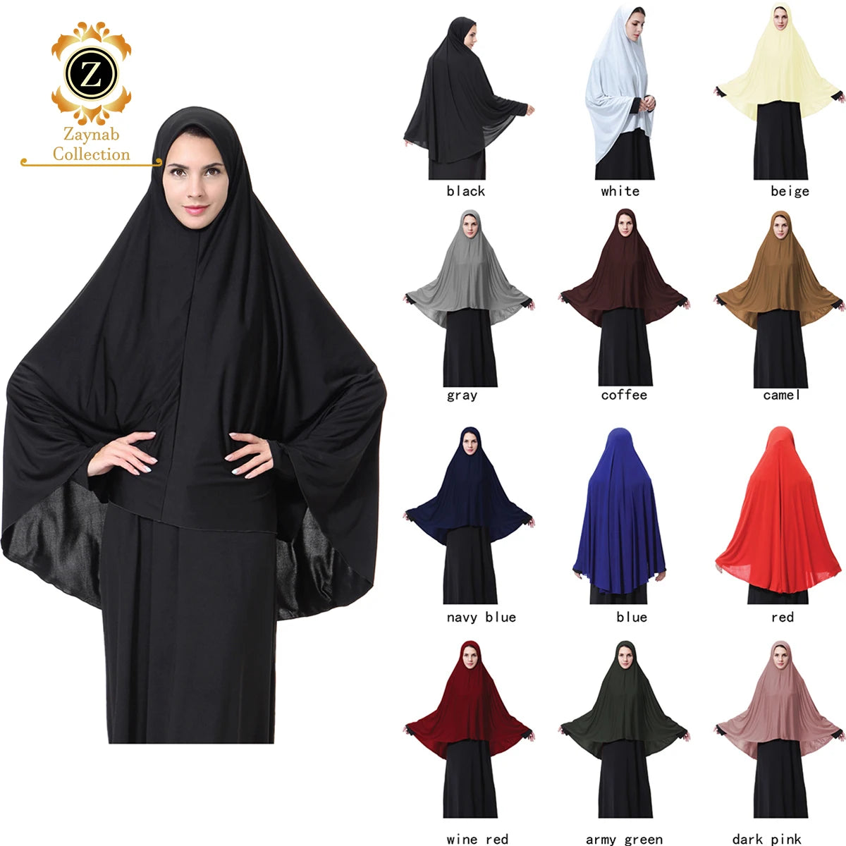 Zaynab Jilbab African Clothing 2 Pcs Jilbab Muslim Dress Muslim Kleid Islam Clothing Khimar Women Muslim Dress Jilbab
