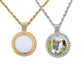 Customization New Reversible Photo Pendant Blanks Sublimation Necklace Double Sided Photo Jewelry
