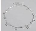 Hot Selling Beads Star Charms Anklets 925 Sterling Silver Dainty Foot Chain Wholesale
