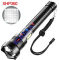 10000 Lumens XHP360 Discharging Power Display Zoomable Waterproof USB Rechargeable Torch Light LED Flashlights & Torches