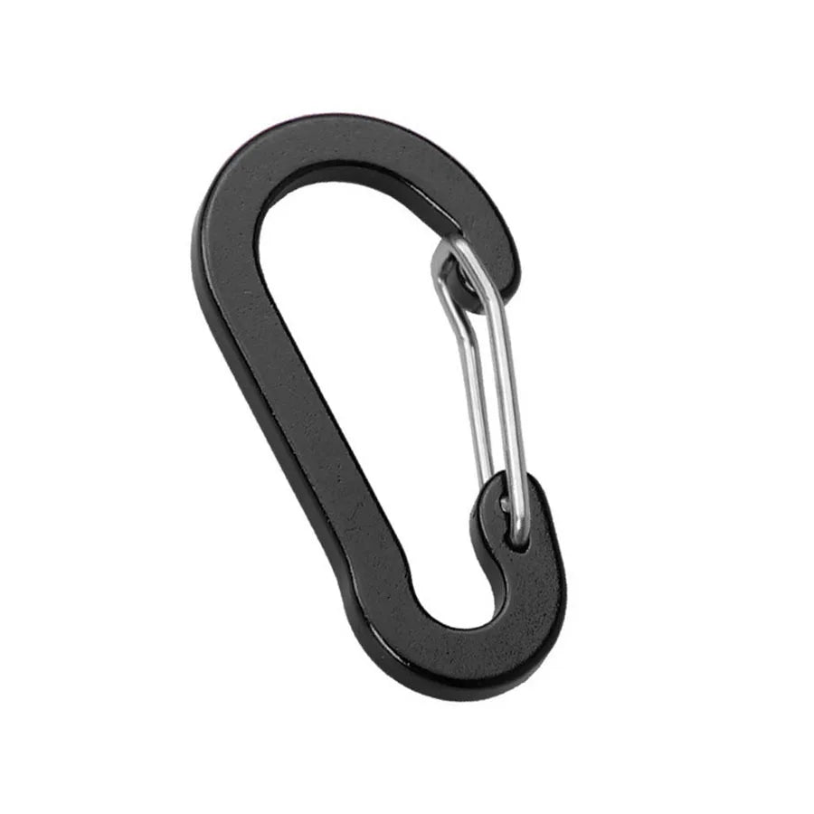 5cm Flattened Carabiner S-Type Spring Buckle Keychain Calabash Gourd-Shape Aluminum Flat Quick Snap Hook Metal Material