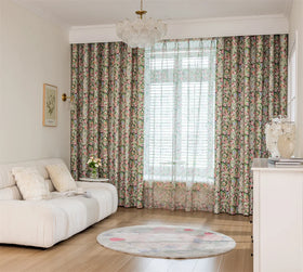 Oil Painting Floral Pattern Vintage Painting Flowers Blackout Window Curtain Drapes Room Full Darkening for Living Room
