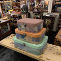 OEM Custom Printed Graffiti Suitcase 3-piece Set Hand Gift Box Hand Flower Box Gift Packing Box with Handle