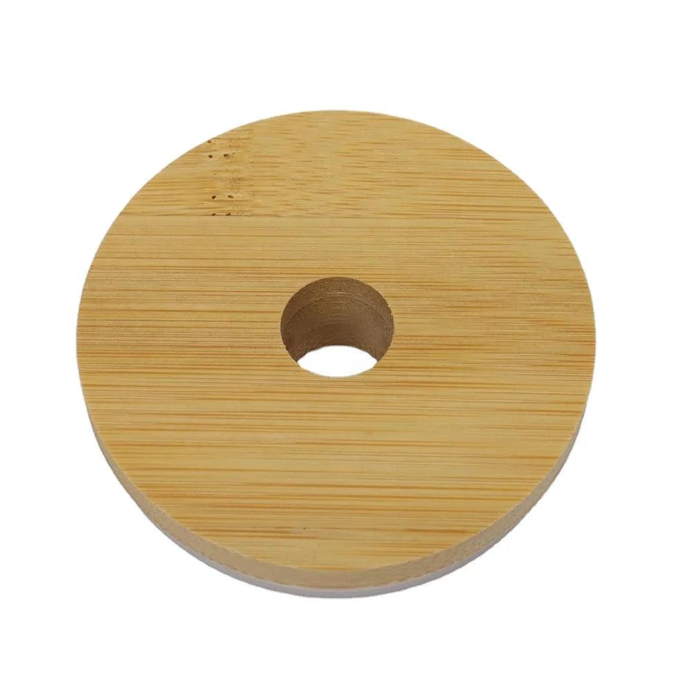 Wholesale Custom Logo Recyclable Glass Containers Eco-Friendly Bamboo Lid Glass Jars