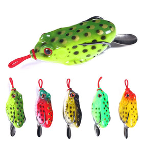 Wholesale FO052 5.5cm 13g Artificial Soft Plastic Baits Frog Fishing Lures With Metal Sequin