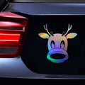 Reindeer Head Silhouette Vinyl Decal Car Truck Bumper Window Laptop Sticker Decor Gift Die Cut Decals Laptop Window Glass