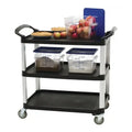 Commercial Plastic Serving Food Trolley 3 Tiers Service Cart Utility Trolley Restaurant Plastic Hotel Trolley Kitchen Equipment