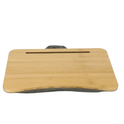 Bamboo Computer Writing Desk Portable Tabletop Laptop Stand Wooden Lap Tray Bed Sofa Desk With Soft Pillow Cushion