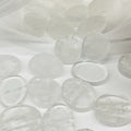 HZ High Quality Tumble Thumb Stone Crystal Mascot Gift Craft White Crystal Worry Stone for Healing Clear Quartzl Oval Palm Stone