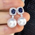 Huitan Geometric Design Fashion Silver Plated Dangle Earring Women Bride Crystal Rhinestone CZ Imitation Pearl Earrings 2026
