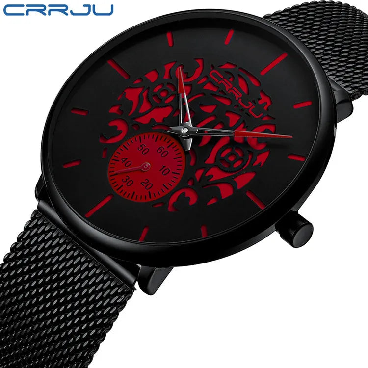 CRRJU 2150 Men Watch Luxury New Business Wristwatch Unique Fashion Dial Design Watches Man Waterproof Quartz Clock Reloj