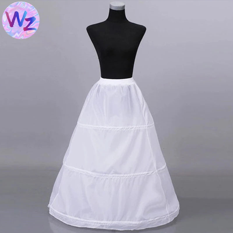 Women's Plus Size Crinoline Petticoat Wholesale 3 Hoops Line Saree Petticoats Hard Net Fabric Bodenlange Elastic Petticoat for