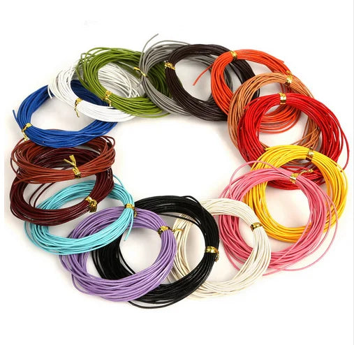 100Yard/Bundle  1.5MM  2020 New Genuine Cow Leather Round Thong Cord DIY Bracelet Findings Rope String for Jewelry Making