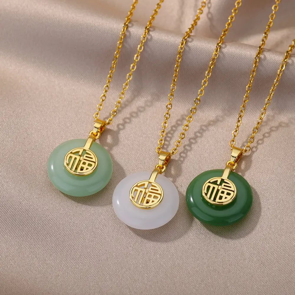 YWXS Fashion Women Men's Jewelry 18k Gold Plated the Retro Fashion Circle Jewelry Pendant Necklace for Women