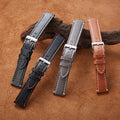Italian Genuine Calf Leather Watch Bands Handmade Brown Black Litchi Pattern Quick Release Straps Vintage Style