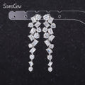 Starsgem Fine Jewelry Drop Earrings 18k Solid White Gold Fancy Moissanite Gemstone Earrings Party Wedding  Charm Earrings
