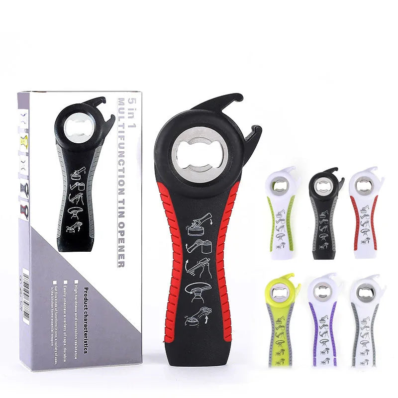 5 in 1 Multi Bottle Opener Premium Bottle Can Lid Twist Gripper Can Opener Manual for Seniors Arthritis Suffers