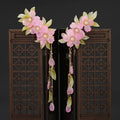 Y2K Rhinestone Bell Orchid Flower Shark Clip Fashion Black Tassel Clip Hair Claw Catch Clips Tassel Back Head Hairpin