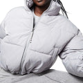 Custom Stand up Collar Loose-fit Dropped Shoulders Elasticized Drawstring Puffer Jacket