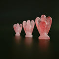 Huiying Natural gemstones rose quartz crystal angel carvings figurines for healing reiki ornaments crafts 1.5 inch