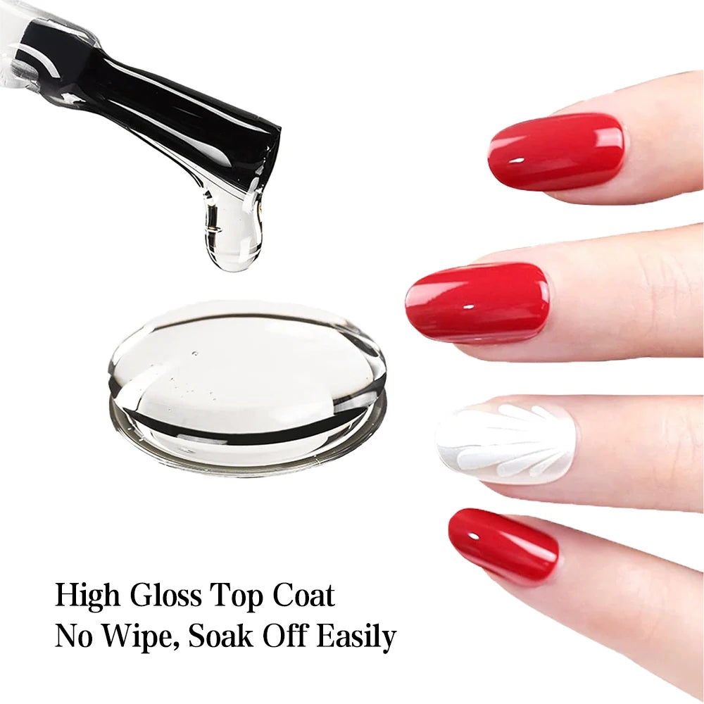 Best 15ml Top Coat Uv Gel Polish Diamond  Shiny Nail Top Coat Base Coat Gel Polish Clear Top Coating
