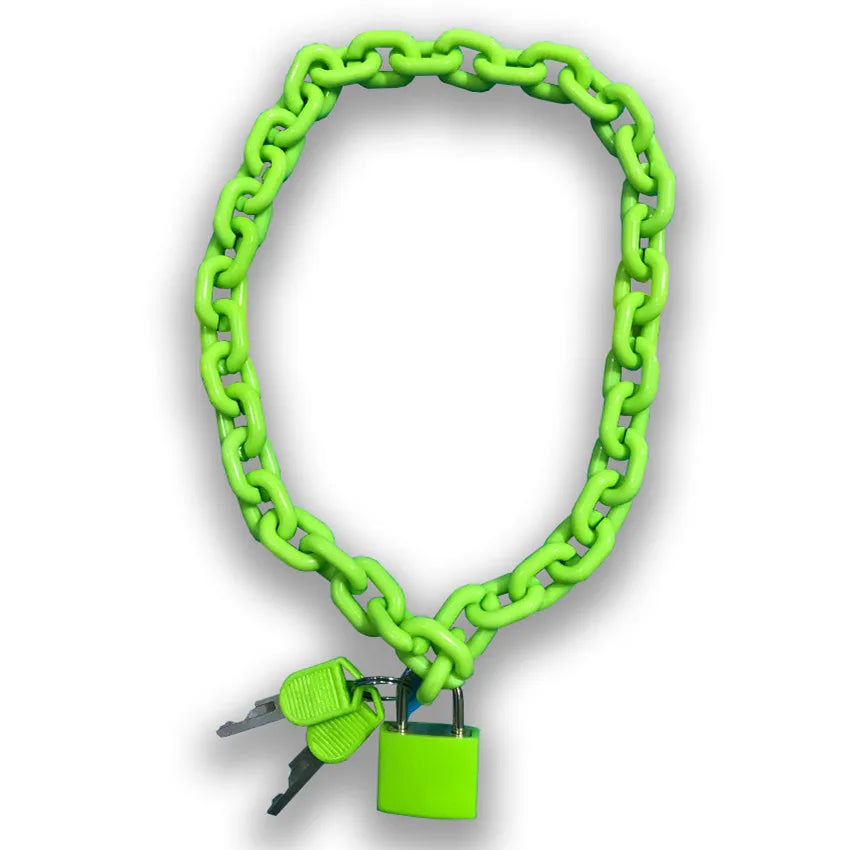 2024 Wholesale Fashion Jewelry Acrylic Chain Padlock Necklace for Women Men Hip Hop Lock Pendant Necklaces Party Resin Necklace
