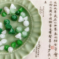 Vintage 7*14mm Glazed Jade Beads Button Lotus Flower Beaded Charm Pendant for DIY Jewelry Accessories