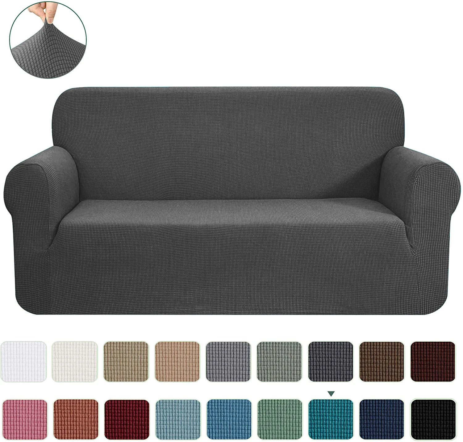 Jacquard Spandex Elastic Stretch L-Shape Sofa Slipcover Waterproof Sectional Couch Cover for Three-Seat Sofa