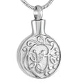 Stainless Steel Ash Flower Round Cremation Keepsake Pendant Holder Pet Human Flower Memorial Necklace Jewelry Ash Urn Cremation