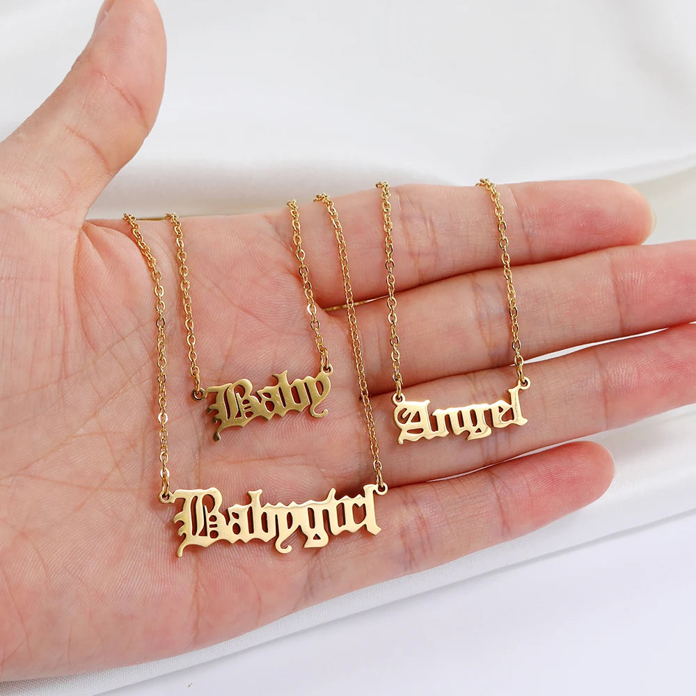 2020 New Gold Custom Stainless Steel Pendant Babygirl Necklace Jewelry for Women Wholesale N206273 MegaBDM