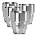 Diamond Hammered Double Wall Stainless Steel Tumbler Cup Coffee Tea Beer Camping Mugs Office Cup